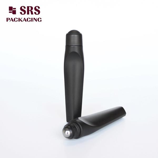 SRS Luxury Plastic Roll On Bottle Matt Black Color 12ml For Eye Cream