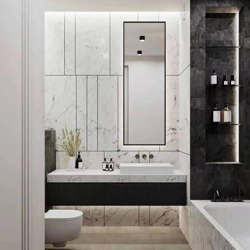 Wall Mounted Hotel Bathroom Vanity YALIG Modern Cabinet with Included Countertop