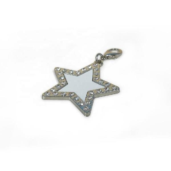 Personalized Aluminum Metal Dog Tag Sublimation Blanks With Diamonds