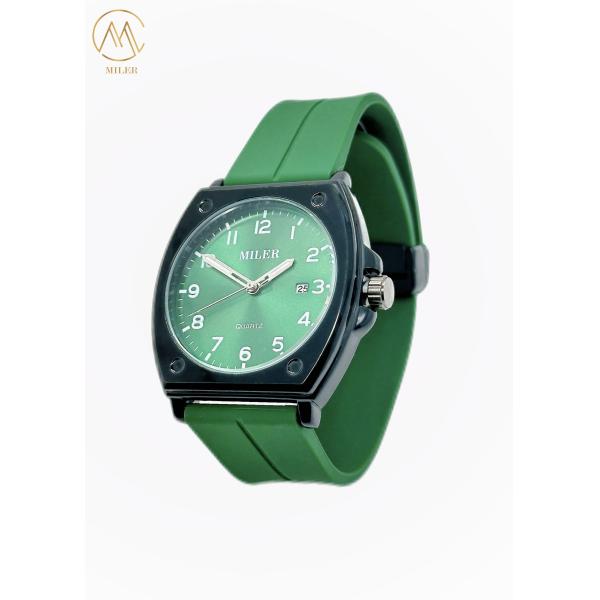 Calor Saling Simple Clásico Casual Negro Bezel Quartz Muñeca con correa de silicona