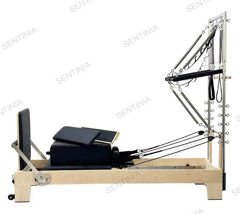 ODM Movable Maple Wood Pilates Reformer With Tower Portable Full Track Machine