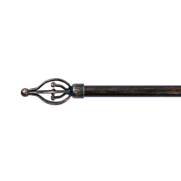 25/28mm diameter Metal black multi-beads Customized curtain rods finials single bracket