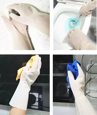 Solvent Resistance Nitrile Dishwashing Gloves Garden Task 38cm