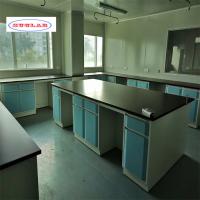 Instalación rápida Muebles de laboratorio de química de color azul o blanco Banco de trabajo de laboratorio con chorro de arena