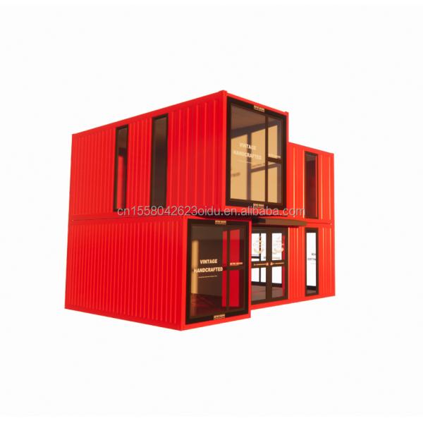 s Modern Double-Story Glass Walls Container House using 50/75/100mm Wave Sandwich Panel Detachable Collapsible Steel Van for Office
