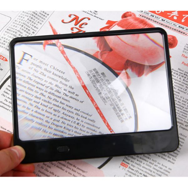 High Quality Wholesale Custom Large Size LED Lighted Magnifier Glasses, Computer Screen LED 18*14CM 3X Magnifying Glass