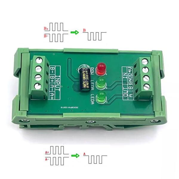 DC24V 2 Ways Converter Servo Encoder Differential 5V TTL to Collector 24V HTL Signals