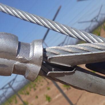 Assemblage d'élingue en câble d'acier de 6,35 mm pour treillis de vigne avec accessoires
