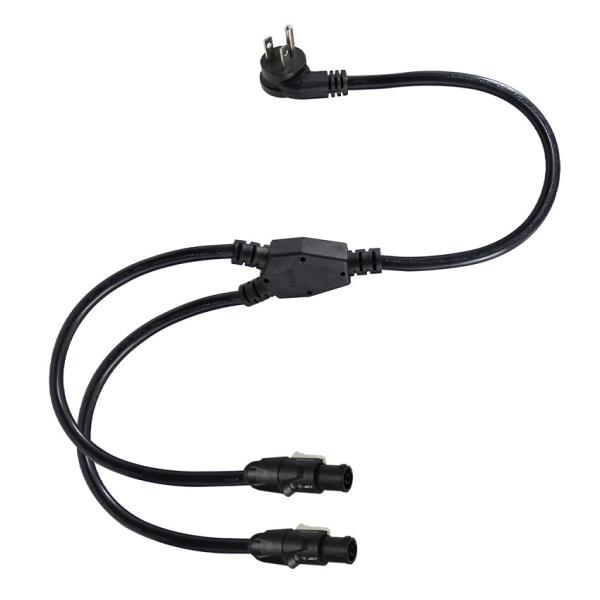 PowerCON Y Splitter Cable NEMA 5-15P à double PowerCON Out 1 homme à 2 femmes pour l'éclairage de scène et l'équipement audio