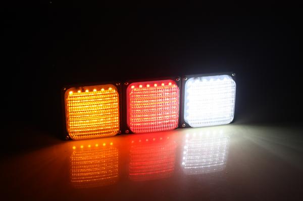 4 square 9W*3 LED Turning work light white light  red light yellow light for engineering vehicles car truck