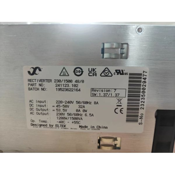 Eltek 48V 230V/1500VA High Efficiency DC AC Inverter Rectiverter Flatpack2 Module