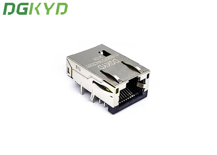Pin модульный Джек соединителя 8 погружения RJ45 одиночный гаван с интерфейсом экрана лампы