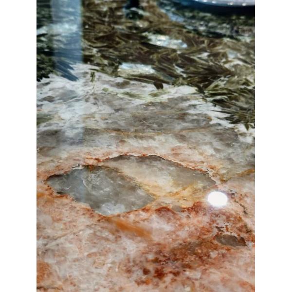 Tabla de comedor de mármol verde brasileño Tabla de cocina de mármol resistente al aceite estilo minimalista moderno