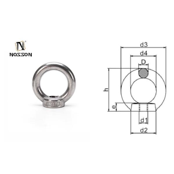 Stainless Steel 304 Forged Ring Shape Eye Nut Galvanized Polish M8 M27 Lifting Sizes M10 M12 M14 M16 M18 M20 M24 M27 A2-70 Grade