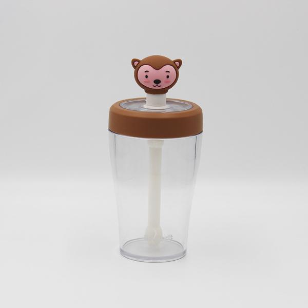 OEM Transparent Reusable Straw Water Bottle 185*89mm Juice Bottle