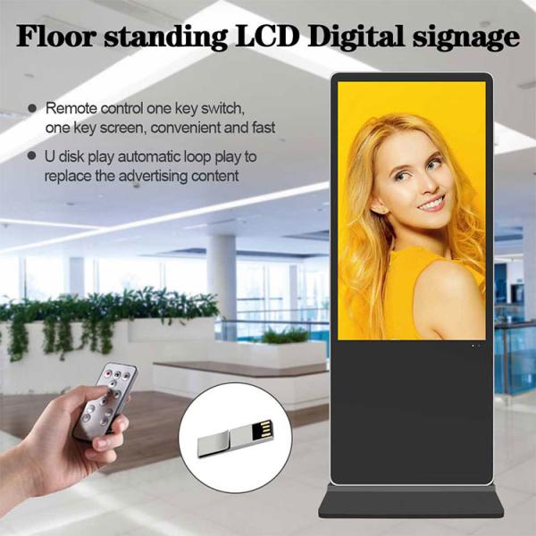 Free CMS LCD Advertising Digital Signage Shopping Mall Indoor Android Ultra Thin Floor Stand Vertical Totem
