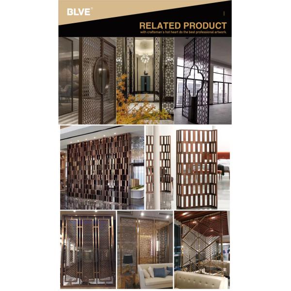 metal privacy screen stainless steel hanging room divider decoration laser cut Luxury