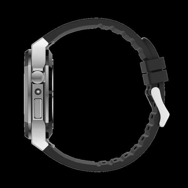 Silicone Strap Stainless Steel Apple Watch Case Luxury Scratch Proof