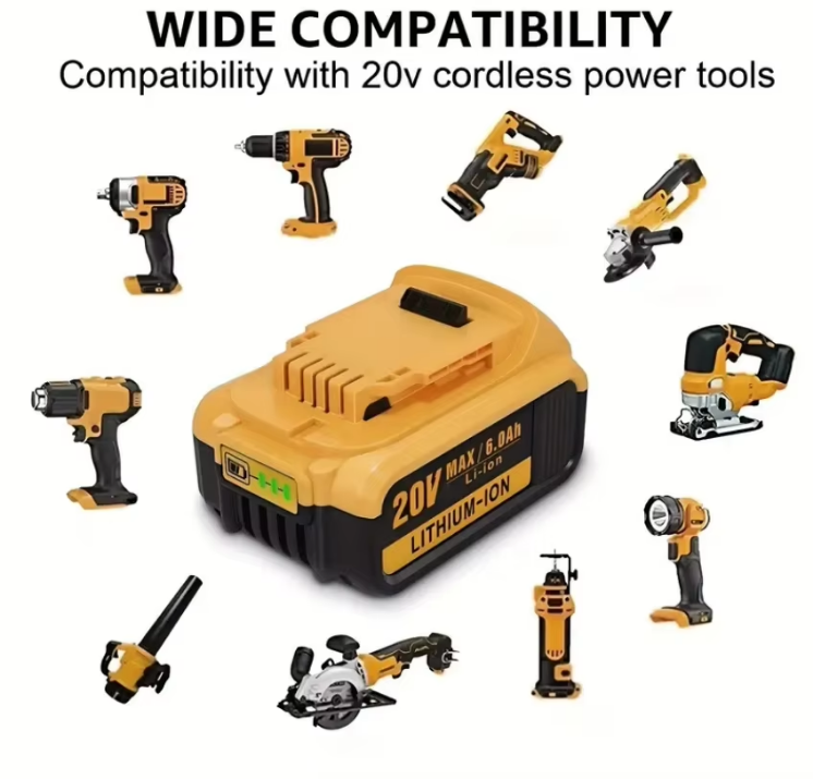 DCB206 20V 6Ah 18650 Lithium Battery Pack 800 Cycles For Power Tools