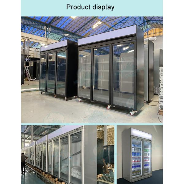 Supermarket Display Refrigerators Double Glass Door Beer Fridge Upright Drink Beverage Cooler