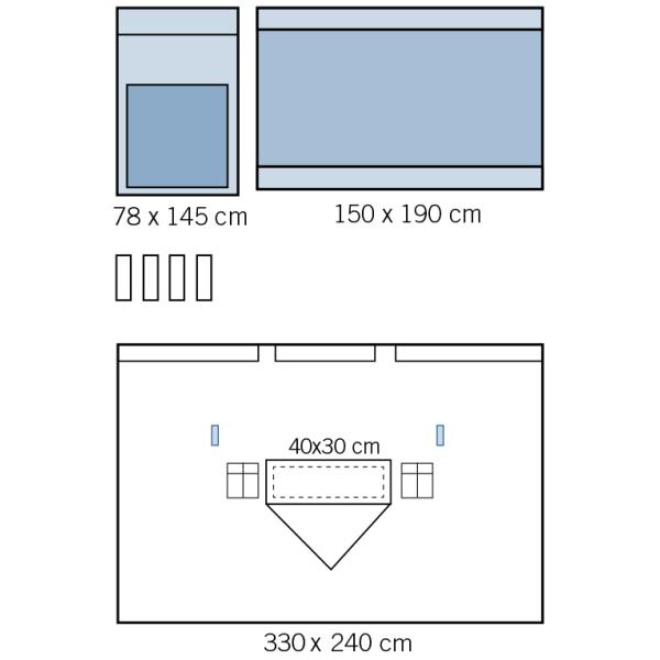 Vertical Isolation Pack Disposable Surgical Packs With Transparent Polyethylene Drape
