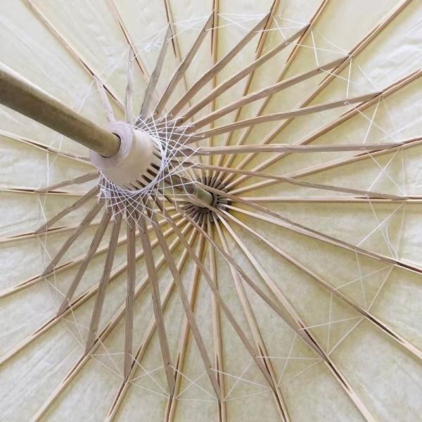 Handmade Props White Japanese Paper Umbrella with Customized Designs Logo Printing