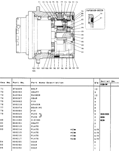 Поездка конечного привода ГРУ 099-4141 E120B Движущие части экскаватора