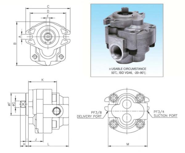 Single SPK10/10  Gear Pump E200B Hydraulic Pilot Pump