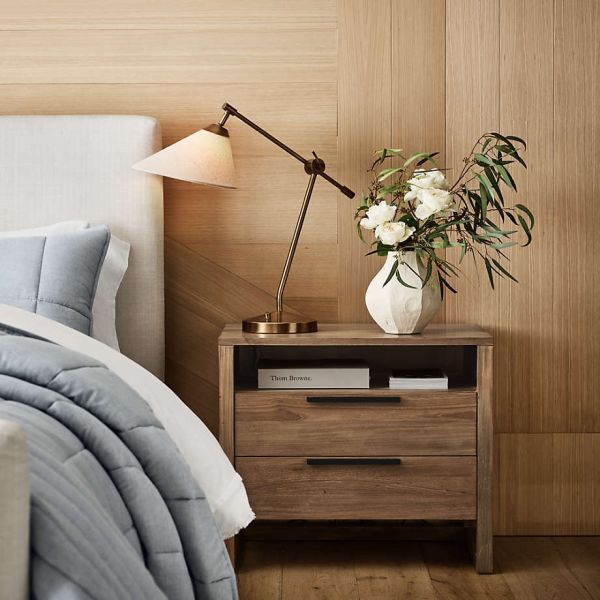 Antique Burnished Brass Table Lamp with Natural Linen Shade and Drum Shaped Design for Indoor Living Room