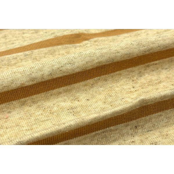 Organic Stripe Linen Fabric 22% Linen 78% Cotton Knitted Tweed Fabric