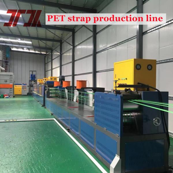 100% Recycled Bottle Flakes Material Pet Strap Making Machine with Automatic Winding