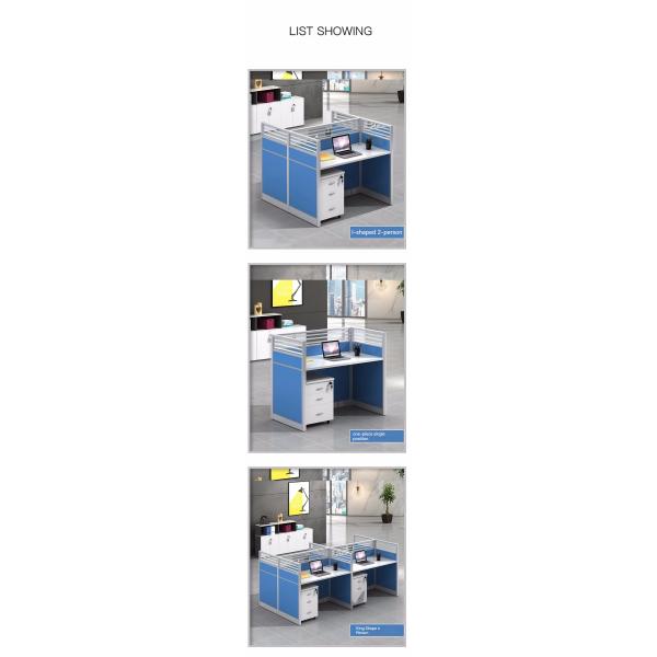 Muebles de oficina modulares y personalizables Estación de trabajo de pantalla para 4 personas con espacio de escritorio
