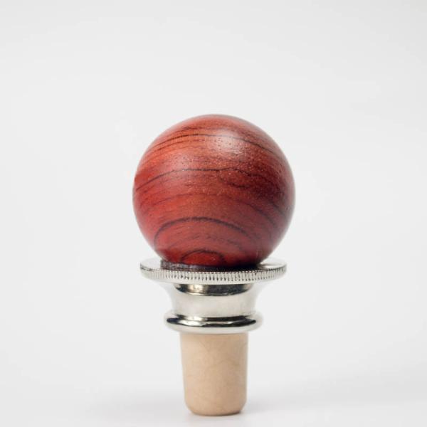 Handmade Wine Bottle Stopper - Hand Turned Wood with Ball Head - Cork Stopper