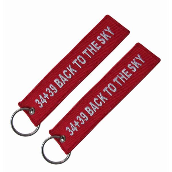 Remove Before Flight 75% Embroidery Fabric Keychain Metallic Thread