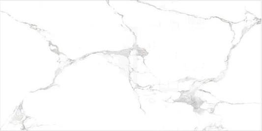 Carrara Marble White Ceramic Glazed Floor Tiles Light Colors And Sinuous Veins
