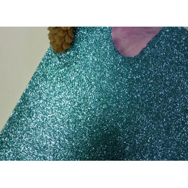Blue Thick Glitter Fabric , Glossy Shoe Fine Glitter Fabric 138cm Width