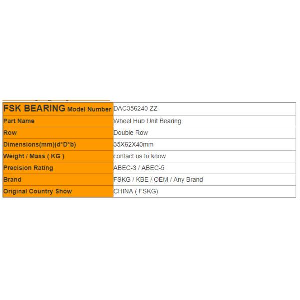 Double Row DAC356240 ZZ Automotive Wheel Hub Bearing DAC Series ,P6 Quality