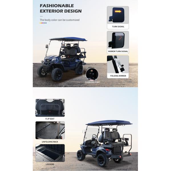 4 Wheel Electric Golf Carts with Lithium Battery Minimum Grand Clearance of 150-200mm