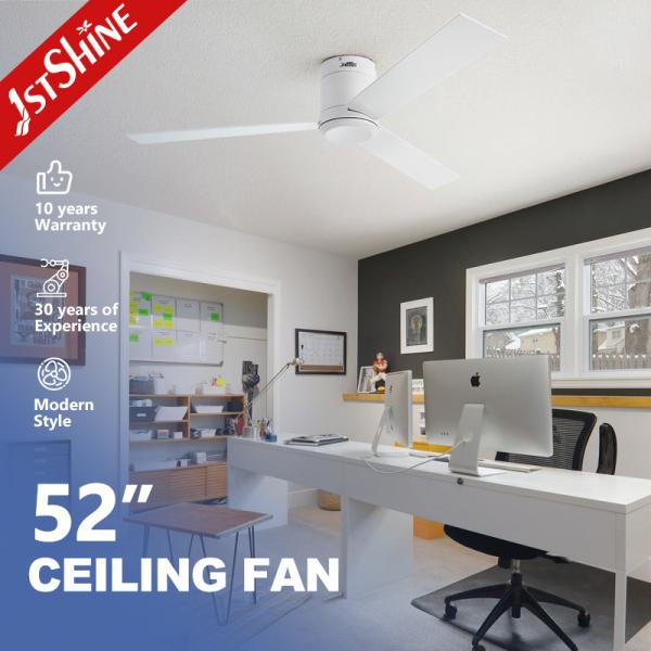 3 Natural Plywood Blades Flush Mount Decorative Ceiling Fan Without Light