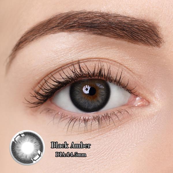 Black Amber 14.5mm K-Beauty Inspired Daily Disposable Contact Lenses with 40% Water Content