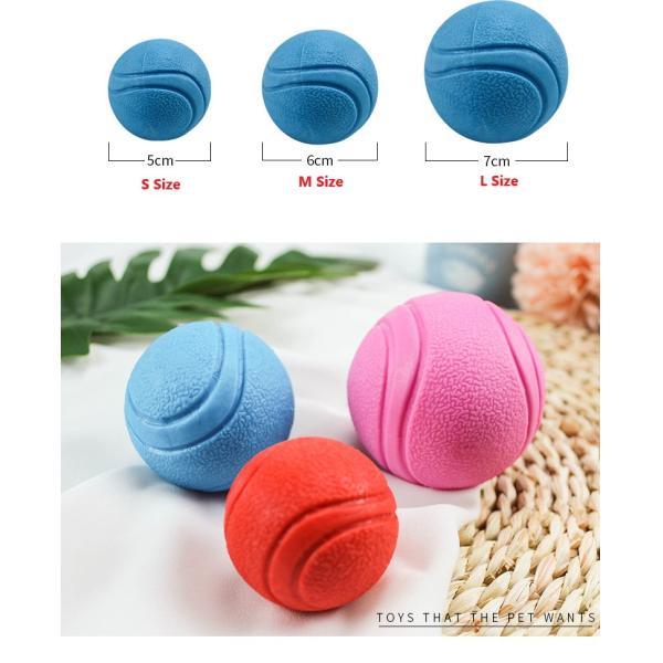 Teeth Cleaning Playing Training Ball for Dogs Natural TPR Foam Durable Indestructible Blue/Red/Pink