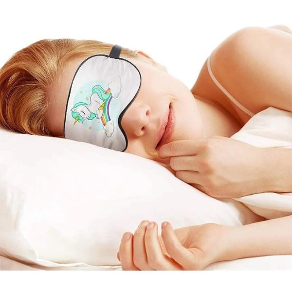 Customized Logo Super Smooth Unisex Silk Satin Sublimation Eye Mask For Airplane Hotel Sleep Eyemask
