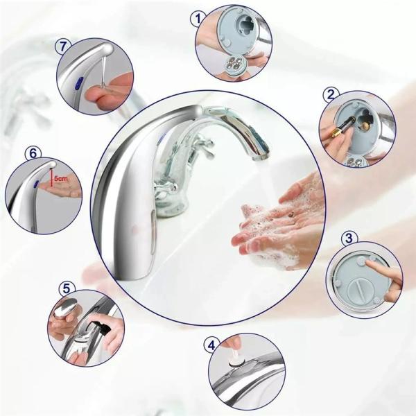 Kitchen Stainless Steel 300ml Touch Free Dish Soap Dispenser