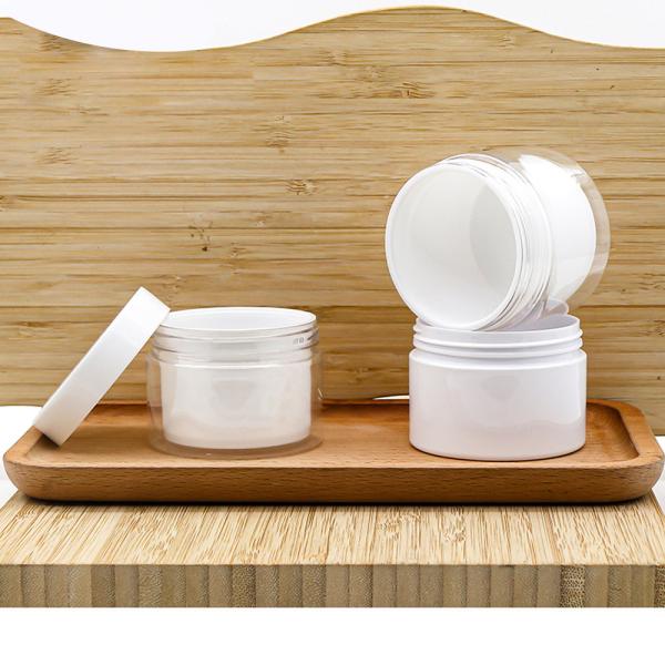 Red Pink Plastic Cream Jars 60mm Wide Mouth 50ml Cream Jar With White Lids