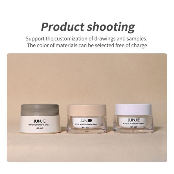 Material de collar de acrílico 50gm Color de trigo de plástico Cosmético Conjunto Jarrones de crema para la solución de embalaje de tarros cosméticos