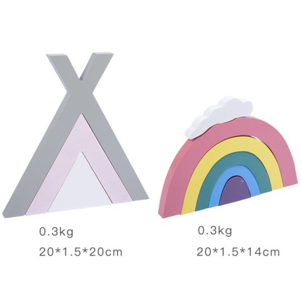 Игрушки Montessori не токсического штабелеукладчика радуги 22cm деревянные творческие деревянные