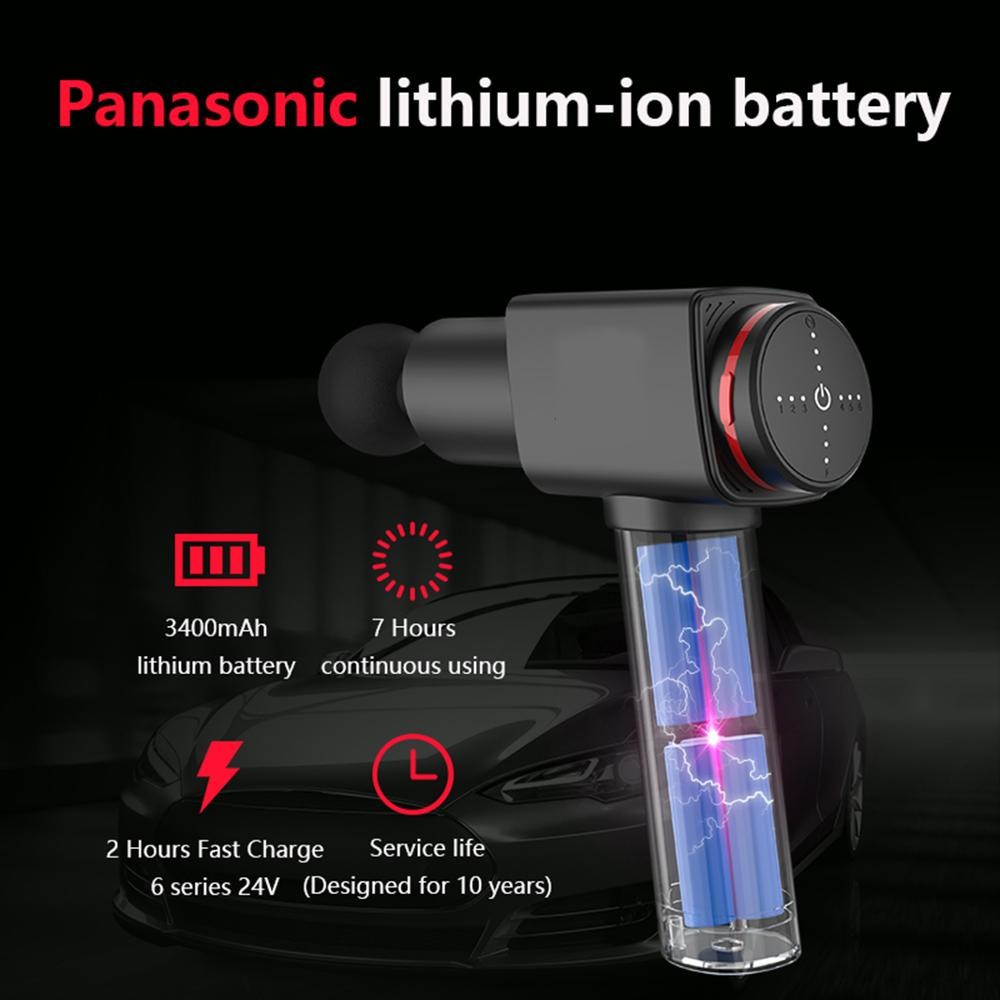 24V Massager мышцы мотора 3400mAh оружие Massager мышцы Panasonic Handheld глубокое