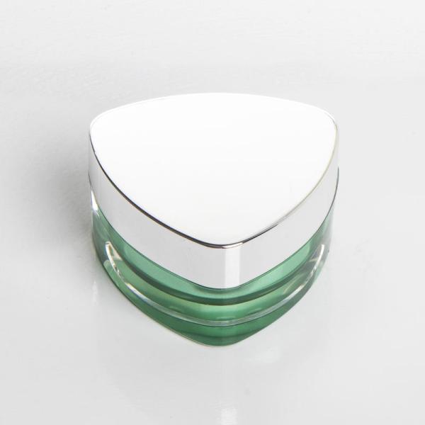 pot 15G crème en plastique acrylique irrégulier vert pour l'emballage cosmétique de gel UV