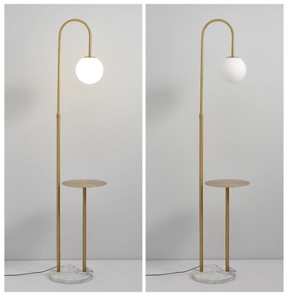 wireless charging marble wooden matel coffee table floor lamp bedside standing lighting glass shade USB bedside floor li