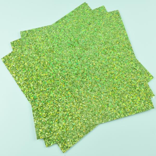 12*12 Inch Size Light Green Glitter Paper DIY Glitter Paper With Woven Backing